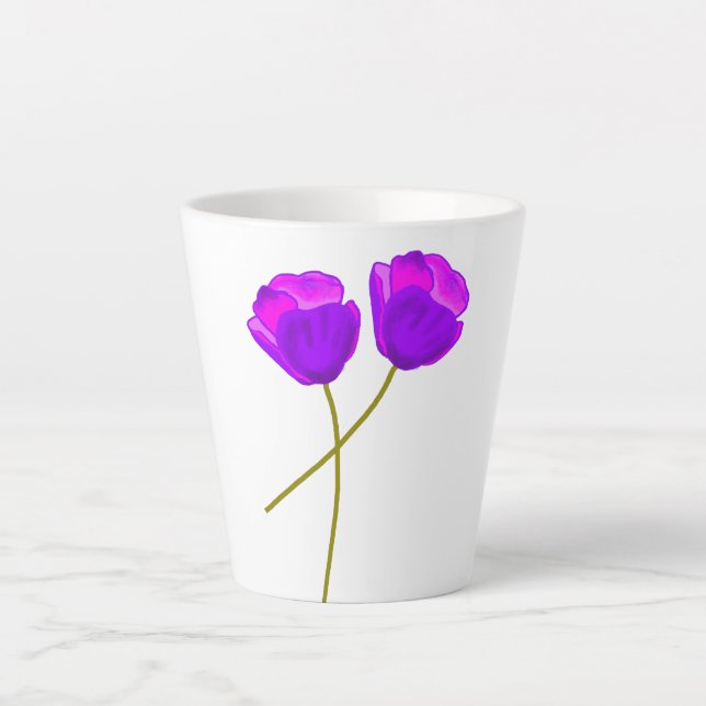 Lila Mohnblumen-Blume Milchtasse (Vorderseite)