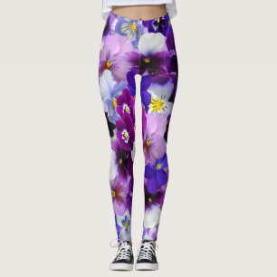 Lila Mohnblumen-Power! Leggings