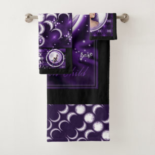 Lila Mohnkind Badhandtuch Set
