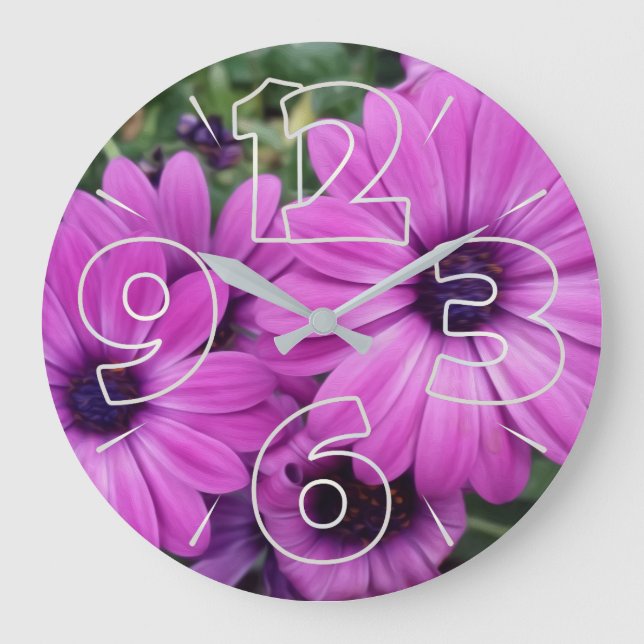 Lila Molkereien Große Wanduhr (Vorderseite)