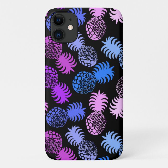 Lila Momona Hawaiian Tropical Pineapse Case-Mate iPhone Hülle (Rückseite)
