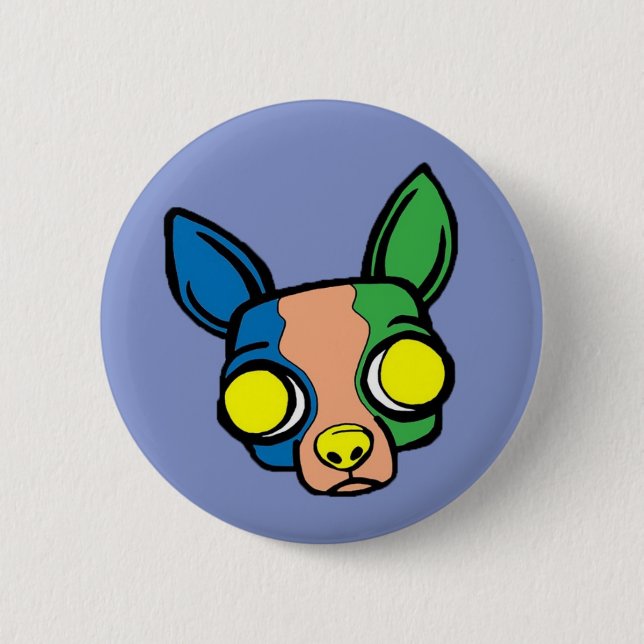 Lila Mönch-Welpen-Knopf Button (Vorderseite)