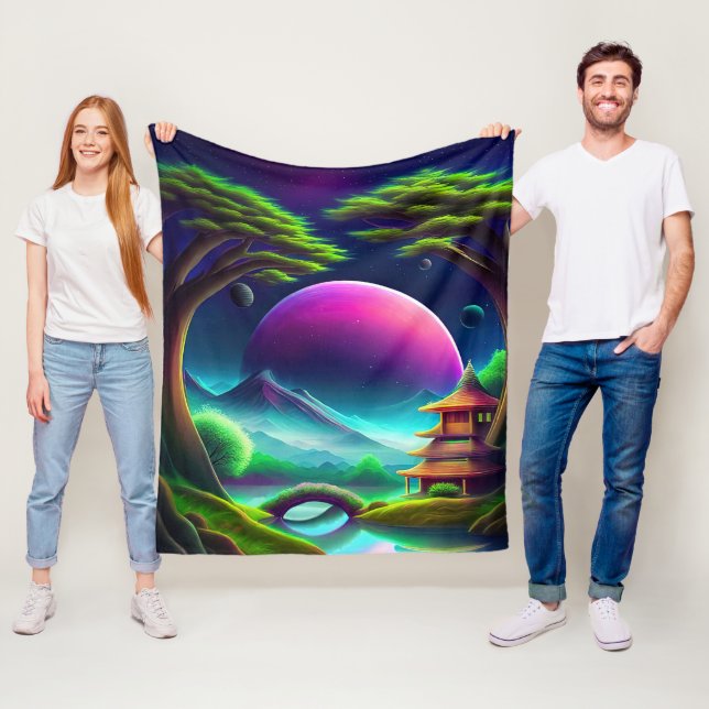 Lila Mond Fleecedecke (Beispiel)