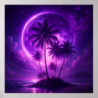 Lila Mond Insel Traumlandschaft