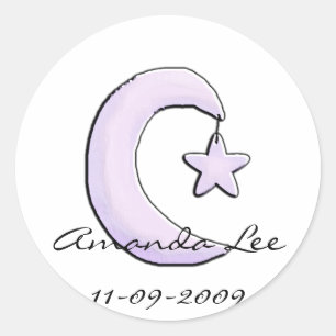 Lila Mond Runder Aufkleber