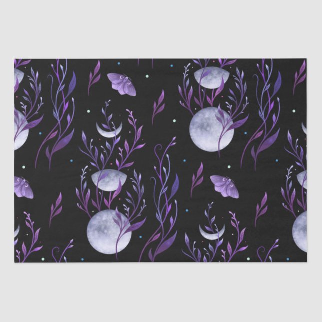 Lila Mond und Mond  Seidenpapier (Vorderseite)