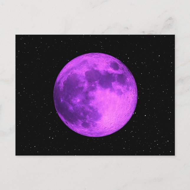 Lila Mond - Weltraumbahnhöfe Postkarte (Vorderseite)