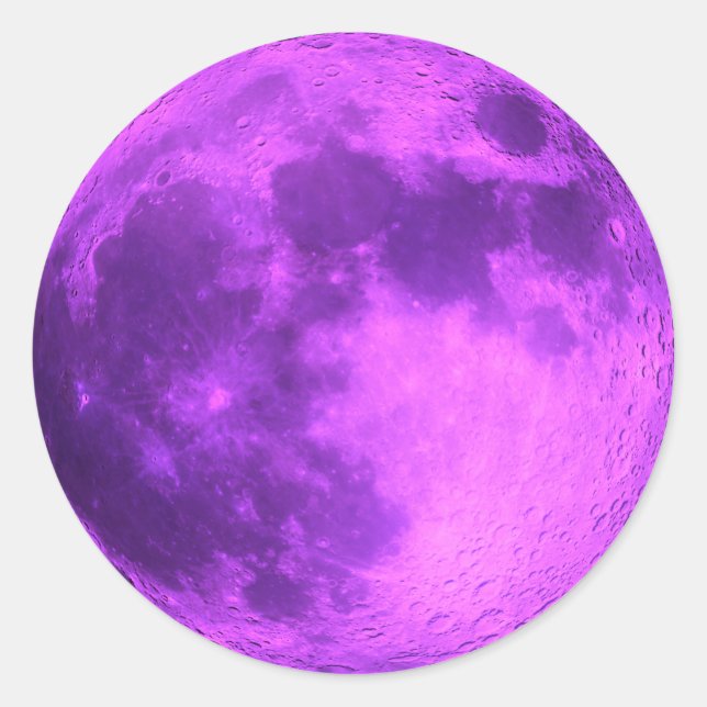 Lila Mond - Weltraumbahnhöfe Runder Aufkleber (Vorderseite)
