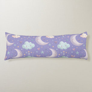 Lila Mond & Wolken Körperkissen