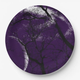 Lila Mondbaum Pappteller