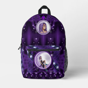 Lila Mondkind Bedruckter Rucksack