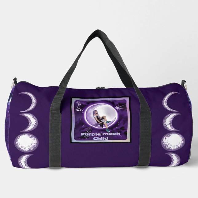 Lila Mondkind Duffle Bag (Vorderseite)