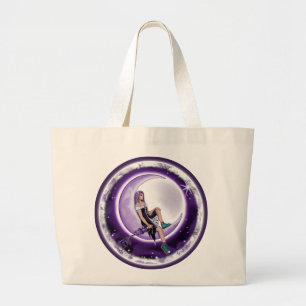 Lila Mondkind-Tasche Jumbo Stoffbeutel