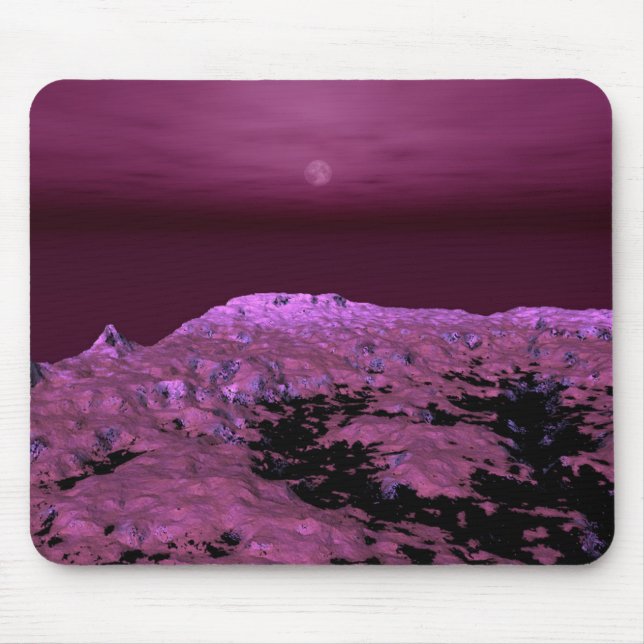 Lila Mondlandschaft auf ferne Welt Mousepad (Vorne)