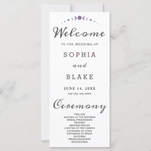 Lila Mondphasen-White-Wedding-Programm