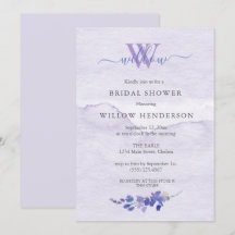 Lila Monogramm-Brautparty