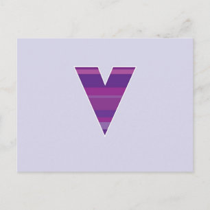 Lila Monogramm - Buchstabe V Postkarte