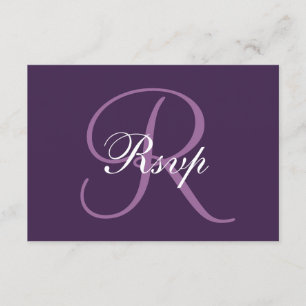 Lila Monogramm Elegante Hochzeits-RSVP-Karte RSVP Karte