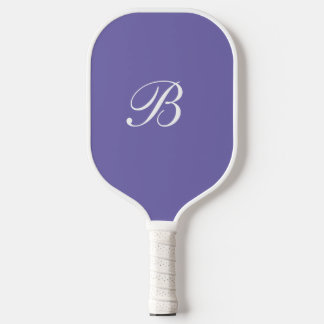 Lila Monogramm-Elegantenskript Pickleball Schläger