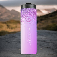 Lila Monogramm Glitter Funkeln Mädchen-Schrift