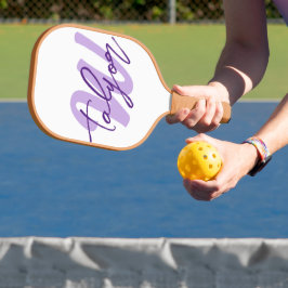 Lila Monogramm-individuelle Name und initialer Pickleball Schläger