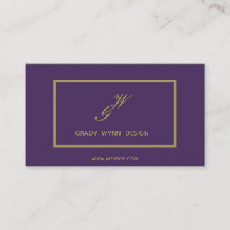 lila Monogramm-Logo Visitenkarte