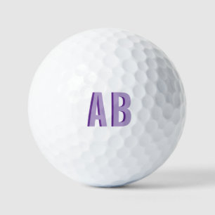 Lila Monogramm mit zwei Buchstaben Golfball