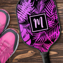 Lila Monogramm, Ombre Palm Modern
