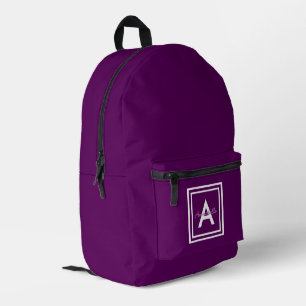 Lila Monogramm Personalisiert Bedruckter Rucksack