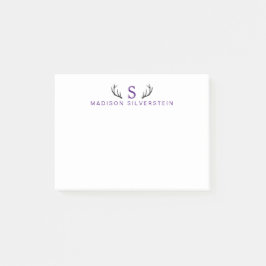 Lila Monogramm Post-it Klebezettel