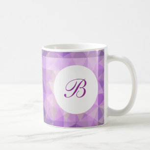 Lila Monogramm-Stil Kaffeetasse
