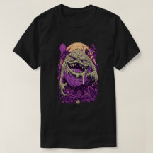 Lila-Monster-Dunkel-Comic-Straßenbekleidung T-Shir