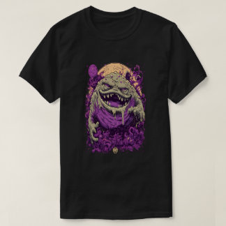 Lila-Monster-Dunkel-Comic-Straßenbekleidung T-Shir T-Shirt