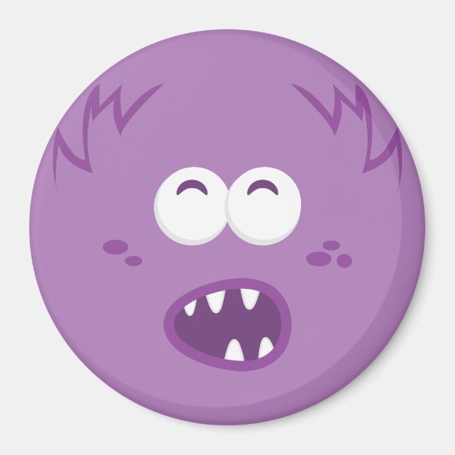 Lila Monster-Face-Magnet Magnet (Vorne)