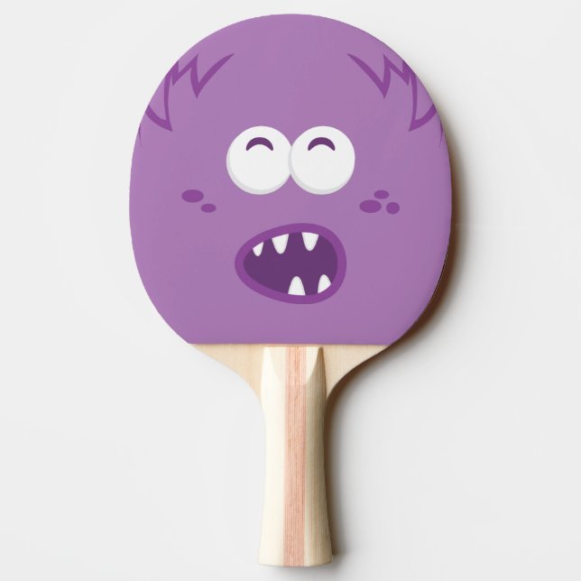 Lila Monster Face Ping Pong Paddle Tischtennis Schläger (Rückseite)