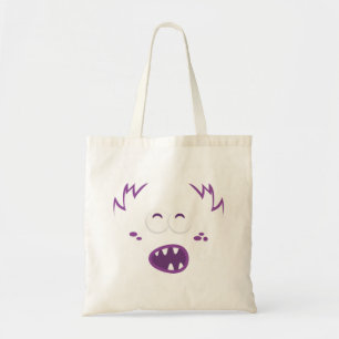 Lila Monster Kawaii Face Tote Bag Tragetasche