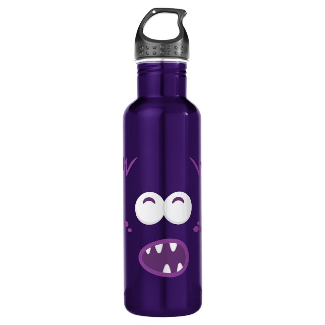 Lila Monsterfoto Trinkflasche (Vorderseite)