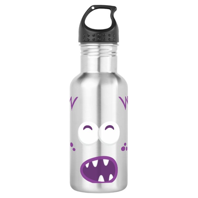 Lila Monsterfoto Trinkflasche (Vorderseite)