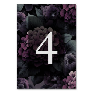 Lila Moody Floral Tischnummer