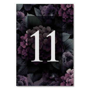 Lila Moody Floral Tischnummer