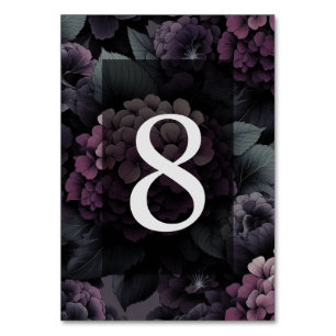 Lila Moody Floral Tischnummer