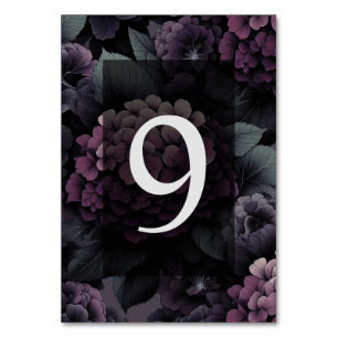 Lila Moody Floral Tischnummer