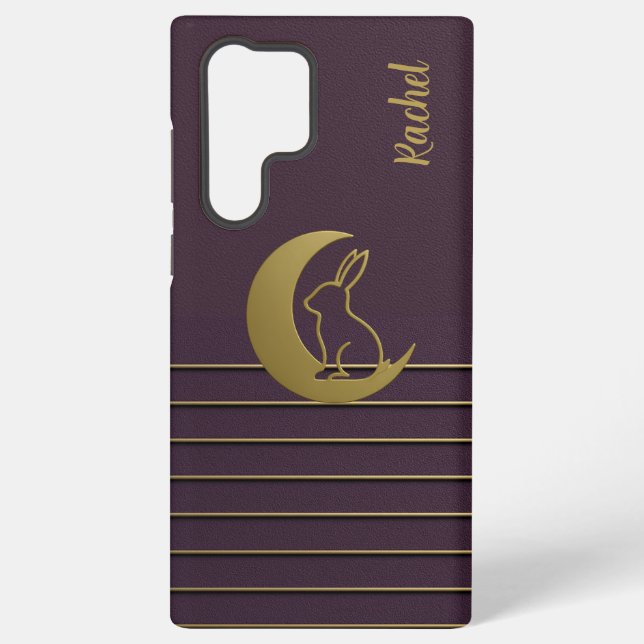 Lila Moon Bunny Design Samsung Galaxy Hülle (Rückseite)
