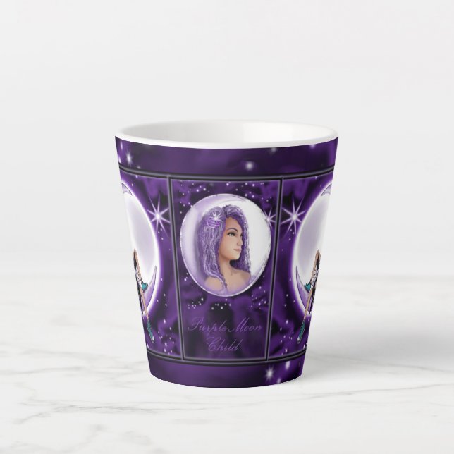 Lila Moon Child Latte Tasse (Vorderseite)