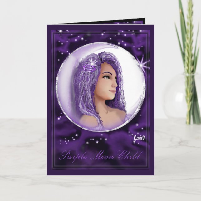Lila Moon Child leere Karte (Vorderseite)