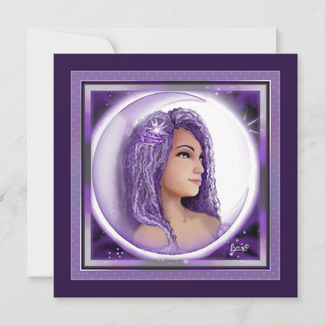 Lila Moon Child leere Karte (Vorderseite)