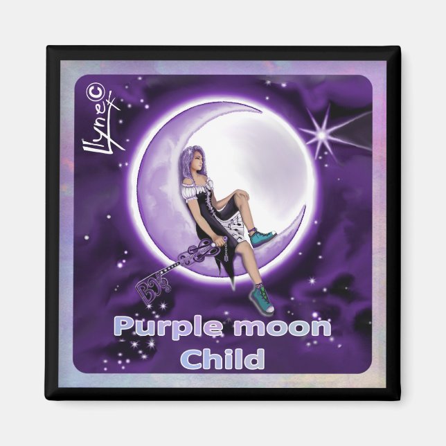 Lila Moon Child Magnet (Vorne)