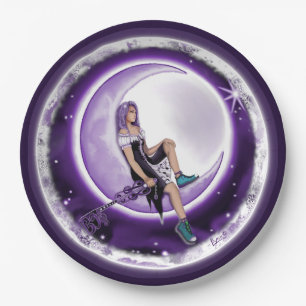 Lila Moon Child Paper Plate Pappteller