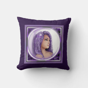 Lila Moon Child Throw Kissen