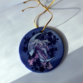 Lila Moon Goddess Wiccan Triple Moon Symbol Art Keramik Ornament